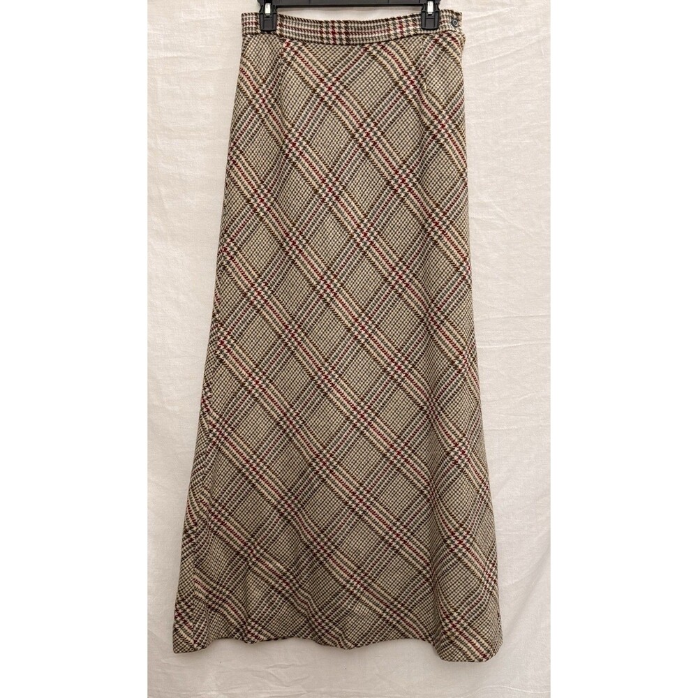 VTG 70’s Koret Wool Plaid A Line Maxi Skirt Old Money Equestrian Heritage EUC